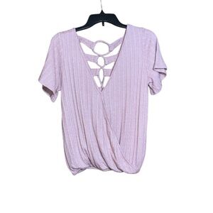 8/$ 25 Day Trip dusty rose pink Short Sleeve Women's Top small